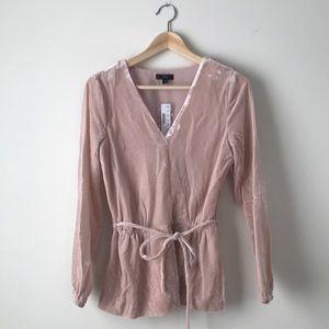 J.Crew | NWT Velvet Faux Wrap Top
